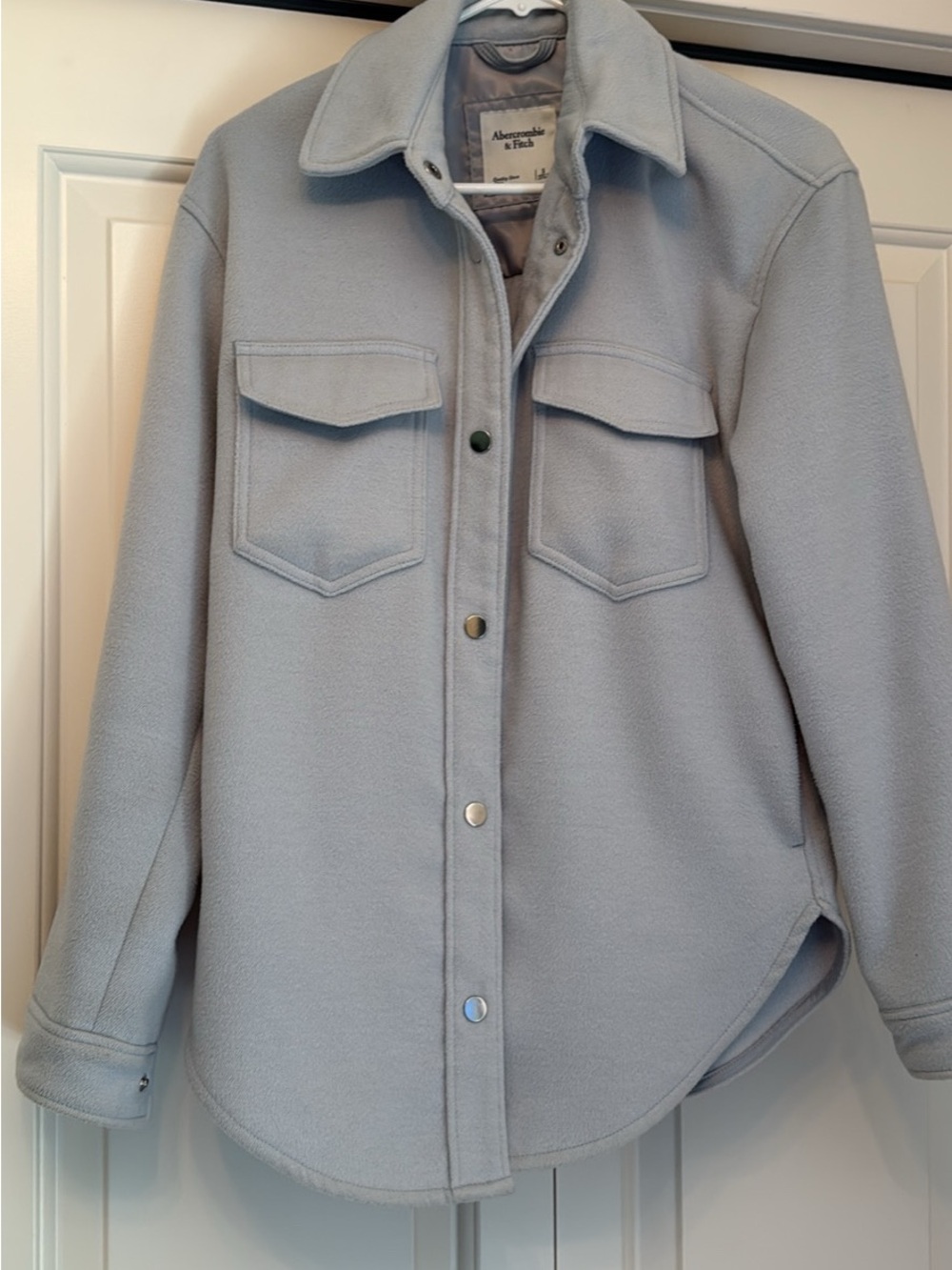 Abercrombie & Fitch Light Blue Fleece Utility Shacket